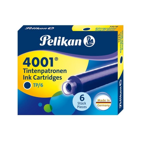 Картридж Pelikan INK 4001 TP/6 (PL301176) Royal Blue чернила для ручек перьевых (6шт)