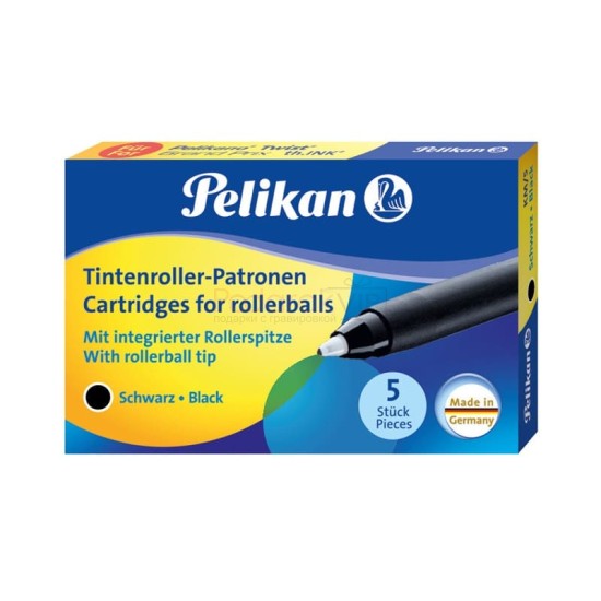 Картридж роллер Pelikan KM/5 (PL946483) черный чернила для ручек роллеров Twist (5шт)